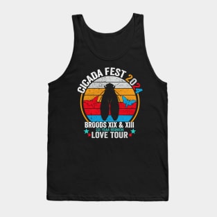 Vintage Cicada Fest 2024 Tsunami Phenomenon Brood XIX Brood XIII Year Of The Cicada 2024 Tank Top